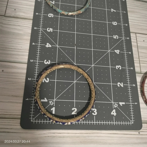 Set of 3 Cloisonne Gold tone Bangle Bracelet Multicolored - Picture 11 of 11